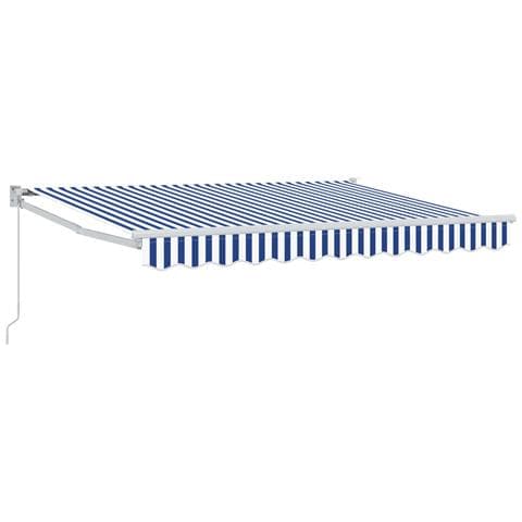 Tenda retrattile manuale Blu e Bianco 3,5 x 2 m - Foto 1