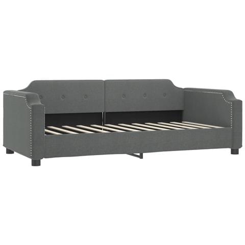 Letto da Giorno Grigio Scuro 100x190 cm in Tessuto - Foto 1
