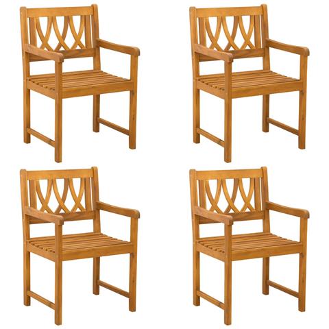 Panchina da esterno 4 pcs Naturale 56 x 55,5 x 90 cm - Foto 1