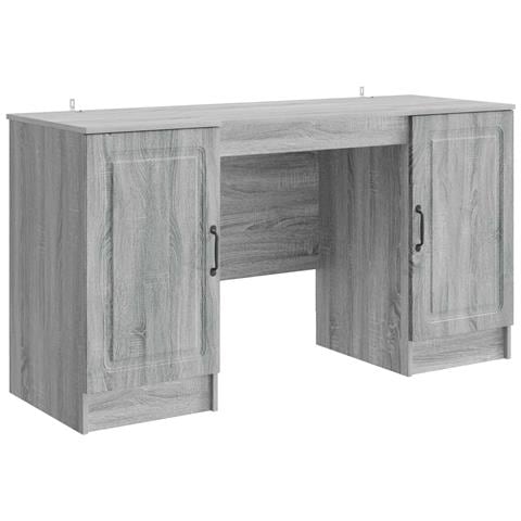 Scrivania Grigio Sonoma 142,5 x 50 x 75 cm Legno ingegnerizzato - Foto 1