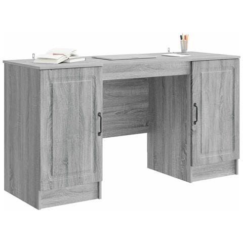 Scrivania Grigio Sonoma 142,5 x 50 x 75 cm Legno ingegnerizzato - Foto 2