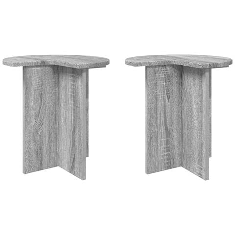 Tavolo laterale 2 pcs Grigio Sonoma Ø 39 x 38 cm - Foto 1