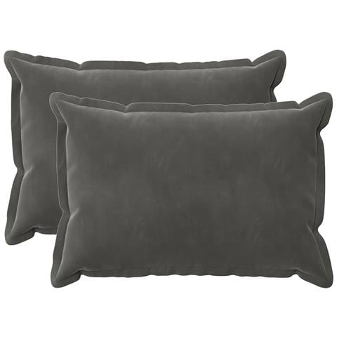 Cuscino con cuscino HOUTEN 2 pz Grigio Scuro Velluto - Foto 1