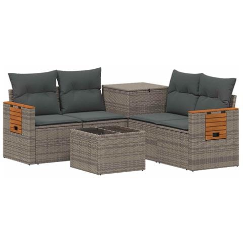 Set di divani 6 pz Grigio e Grigio Scuro - Foto 1