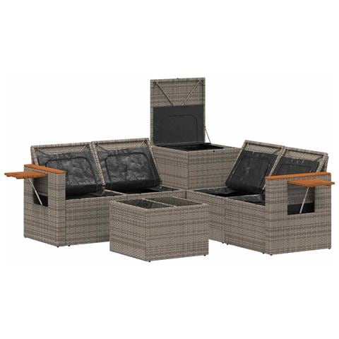 Set di divani 6 pz Grigio e Grigio Scuro - Foto 10