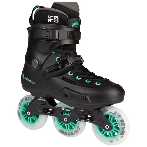 Pattini in linea Zoom Pro 100 neri e menta (46-47) - Foto 4