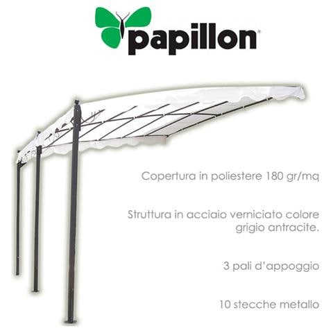 Gazebo per Fissaggio a Muro in Acciaio Verniciato 300x400 Cm - Foto 2
