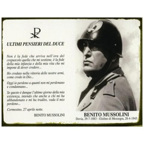 Coppia Targhe In Metallo “epoca Fascista” 35x0,2x26,5 Cm - Foto 1