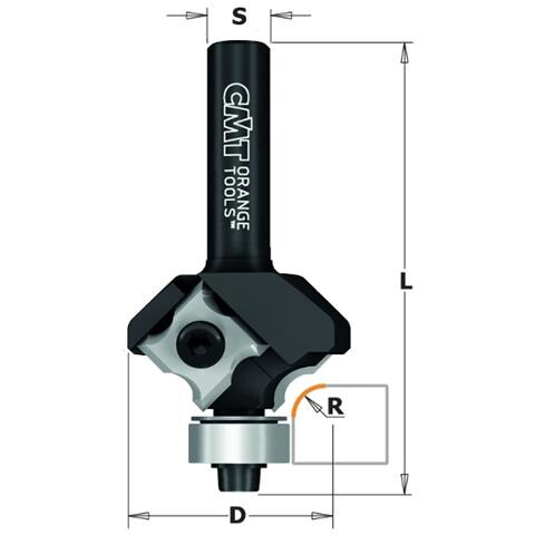Fresa R/concavo Colt. 4 Tagli Hw Z2 S=8 D=27 L=57.5 R=3 Dx 661.030.41 - Foto 1