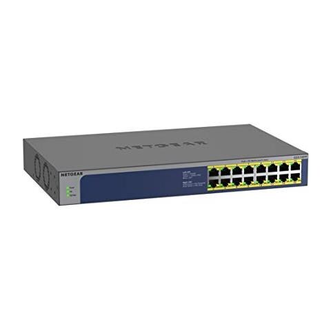 Switch Poe 16 Porte Gigabit Ethernet Unmanaged (GS516PP) con 16 Poe a 260 W, Montaggio Desktop / su Rack e Assistenza a Vita ProSAFE - Foto 1