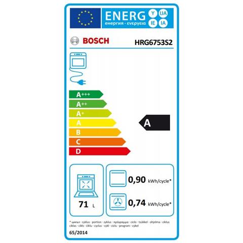 BOSCH - Forno Elettrico da Incasso Serie 8 HRG6753S2 Capacità 71 L  Multifunzione Ventilato Potenza 3600 W Colore Acciaio Inox - ePRICE