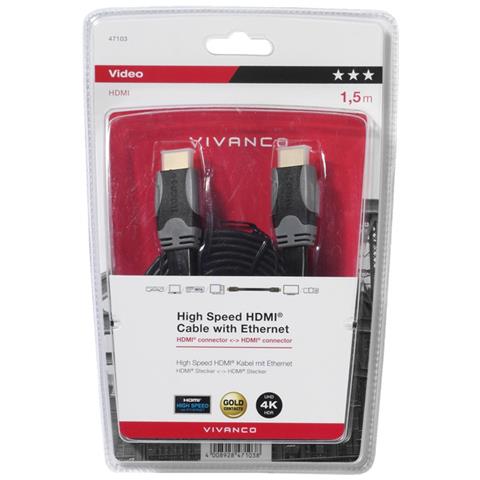 47/10 15FG cavo HDMI 1,5 m HDMI tipo A (Standard) Nero, Grigio - Foto 2