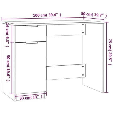 Scrivania Rovere Sonoma 100x50x75 Cm In Legno Multistrato - Foto 9