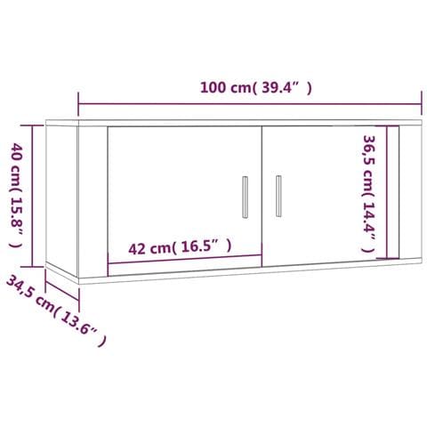 Mobili Porta Tv A Parete 2 Pz Bianco 100x34,5x40 Cm - Foto 2