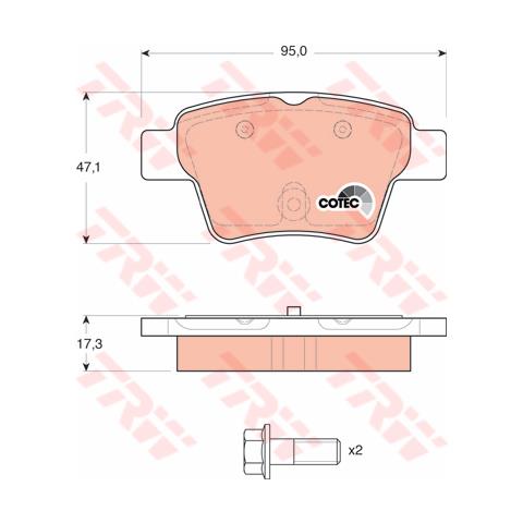 Pattini Freno Peugeot 307 Estate (3e) 2.0 16v Gdb1620 - Foto 1