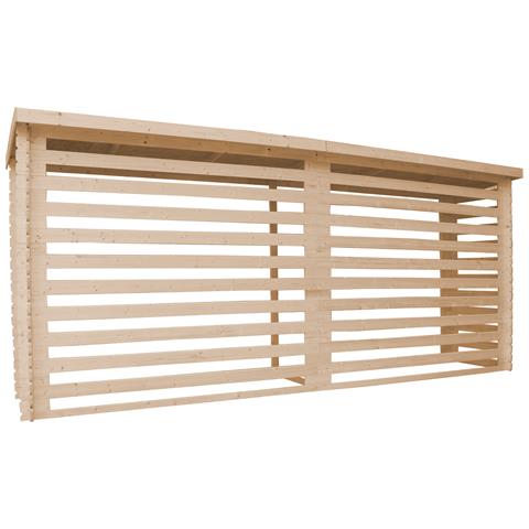 M203 Capanno Deposito Per Legname Da Giardino 112x450xa199 Cm / 10 M3 - Piccola Casetta In Legno, Rimessa Attrezzi, Deposito Bici - Foto 2