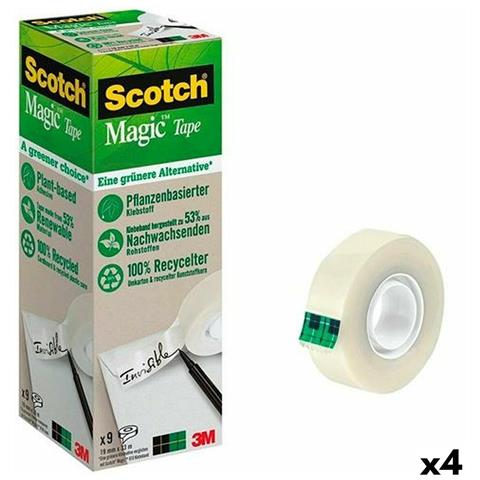 Set Di Nastri Adesivi Scotch Magic Trasparente 19 Mm X 33 M (4 Unità) - Foto 1
