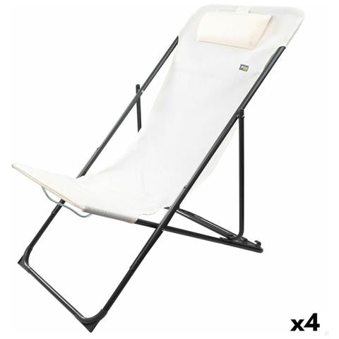 Lettino Reclinabile Bianco 53 X 87 X 78 Cm (4 Unità) - Foto 1