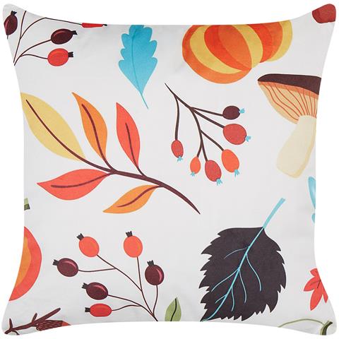 Cuscino Decorativo Viscaria Velluto 45 X 45 Cm Motivo Di Piante Bianco - Foto 2