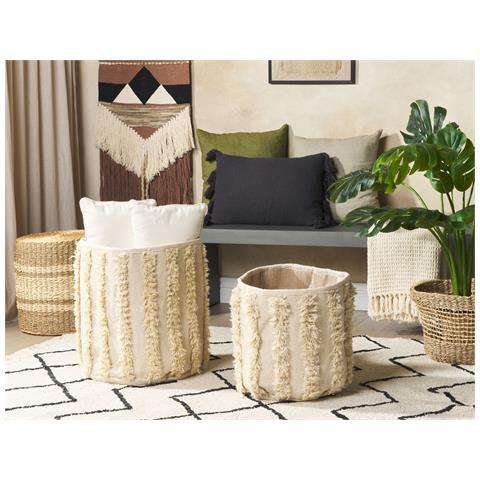 Set Di 2 Cestini Kakki Cotone Beige - Foto 1