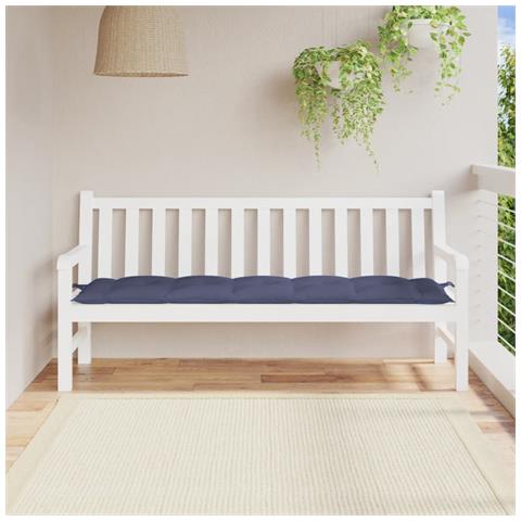 Cuscino Panca Giardino Blu Marino 180x50x7 Cm In Tessuto Oxford - Foto 1