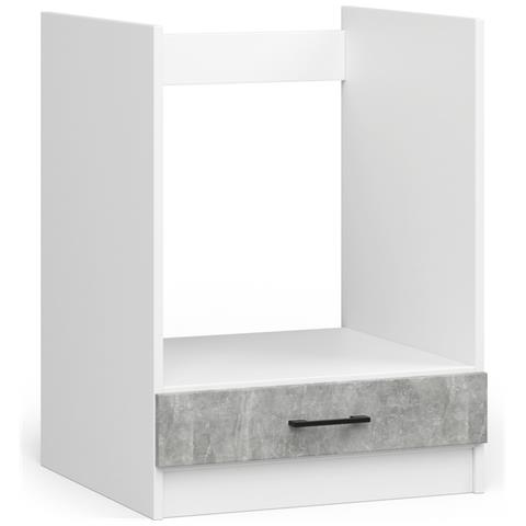 Mobile da cucina per incasso del forno OLIWIA, 1 anta, 60x55x82 cm, Colore Bianco e Grigio Cemento - Foto 1