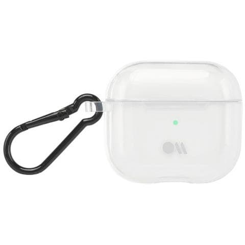 Cover Per Airpods 3 Tough In Silicone Con Aggancio Metallico, Trasparente - Foto 1