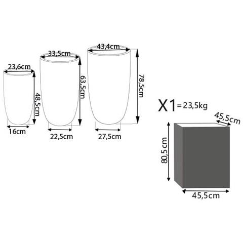 Vasi Per Piante Da Interno Esterno In Fibra Di Argilla Set 3 Vasi Lavanda - Foto 3