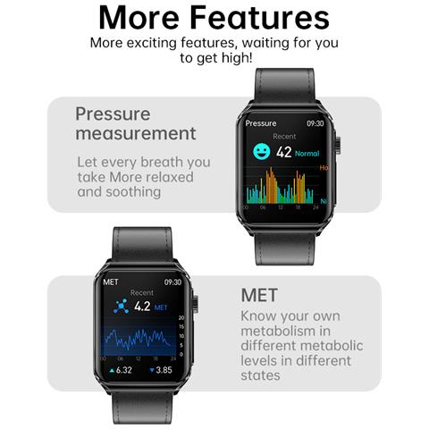 Smartwatch Con Monitoraggio Cardiaco Ecg /chiamate Bluetooth /musica Bluetooth Black - Foto 7