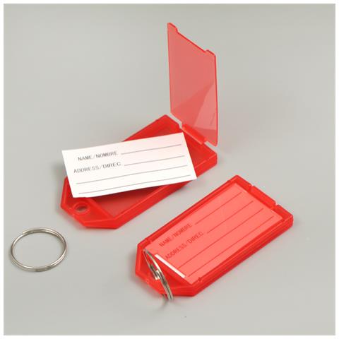 Etichette Portachiavi In Plastica Trasparente Con Apertura A Scatto (confezione Da 50) Red - Foto 2