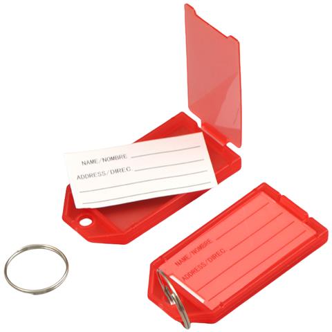 Etichette Portachiavi In Plastica Trasparente Con Apertura A Scatto (confezione Da 50) Red - Foto 1