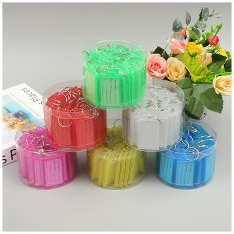 Etichette Portachiavi In Plastica Trasparente Con Apertura A Scatto (confezione Da 50) Red - Foto 4