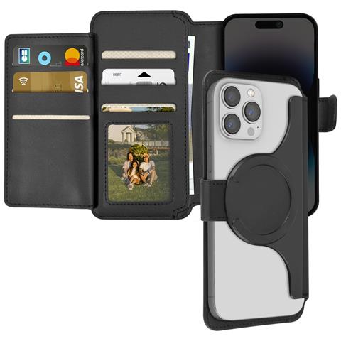 Custodia Portafoglio Magsafe Universale Taglia Xl Protezione Rfid, Nero - Foto 2