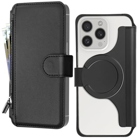 Custodia Portafoglio Magsafe Universale Taglia Xl Protezione Rfid, Nero - Foto 1