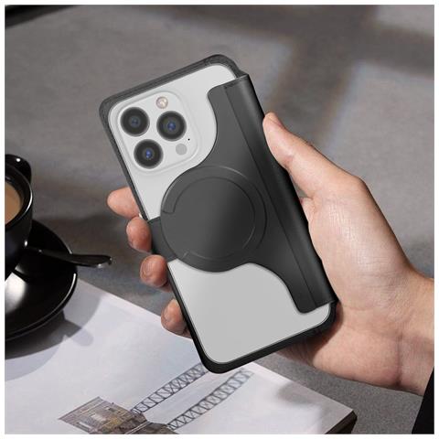 Custodia Portafoglio Magsafe Universale Taglia Xl Protezione Rfid, Nero - Foto 5