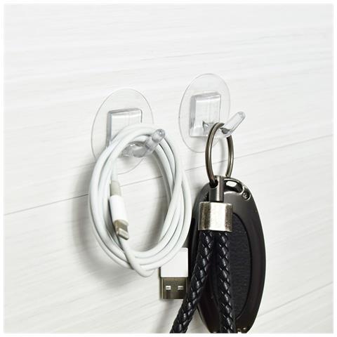 Confezione Da 12 Ganci Adesivi Trasparenti, Ganci Da Parete Resistenti - Foto 4