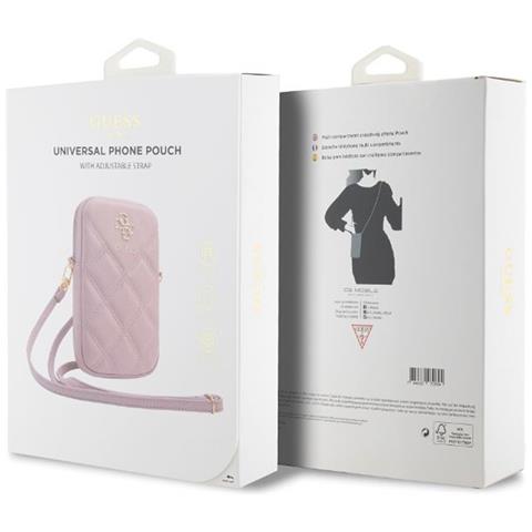 Custodia Per Telefono Imbottita Universale Con Tracolla E Logo 4g, Rosa - Foto 5