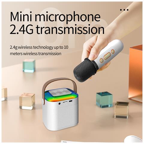 Microfono Altoparlante Bluetooth Per Karaoke Domestico Y1 - Microfono Singolo Pink - Foto 7
