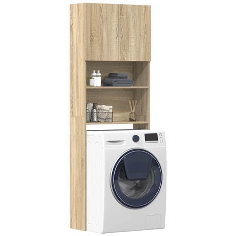 Mobile Lavatrice Rovere Sonoma 64x24x190 Cm In Truciolato - Foto 1