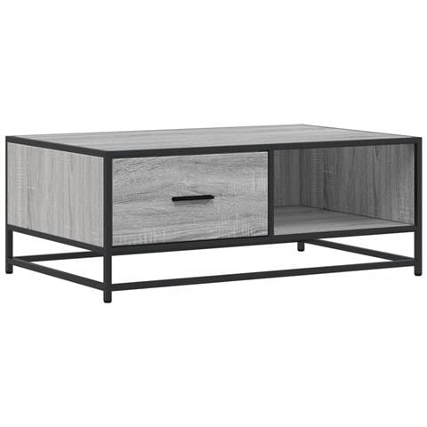 Tavolino Grigio Sonoma 90x57x35 Cm Legno Multistrato E Metallo - Foto 2