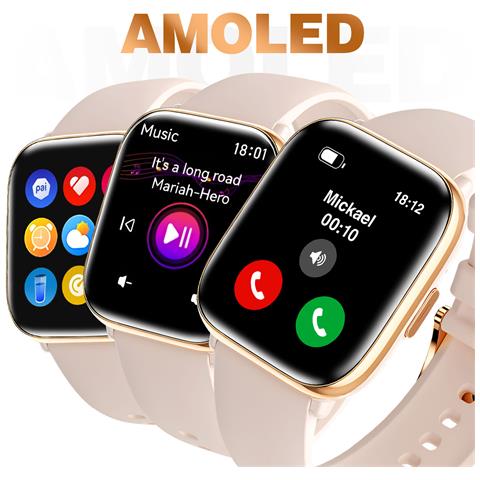 Smartwatch Con Monitoraggio Della Salute E Chiamate Bluetooth, Rosa Chiaro - Foto 5