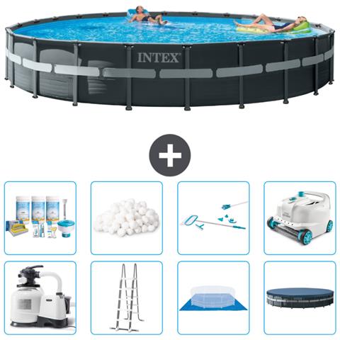 Piscina Fuori Terra - In Giro - 732x132 Cm - Grigio - Include Accessori Coordinati A2977 - Foto 1