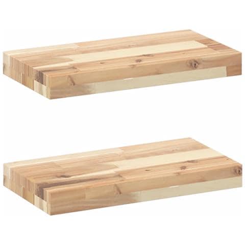 Mensole Da Parete 2 Pz 60x20x4 Cm Legno Acacia Non Trattato - Foto 1