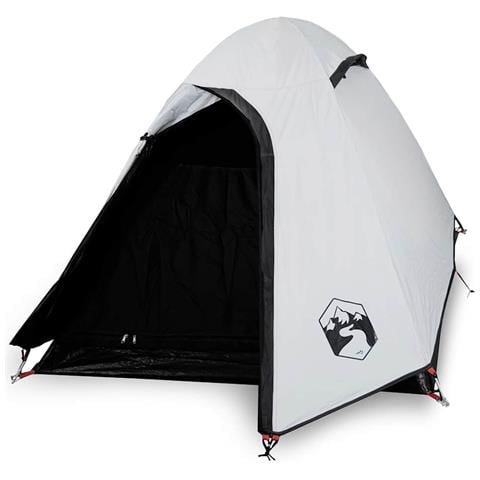 Tenda Campeggio a Cupola 2 Persone Bianca Tessuto Impermeabile - Foto 1