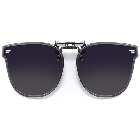 Occhiali Da Sole Clip-on Con Montatura Grigia E Lenti Grigio Scuro Con Custodia - Foto 1