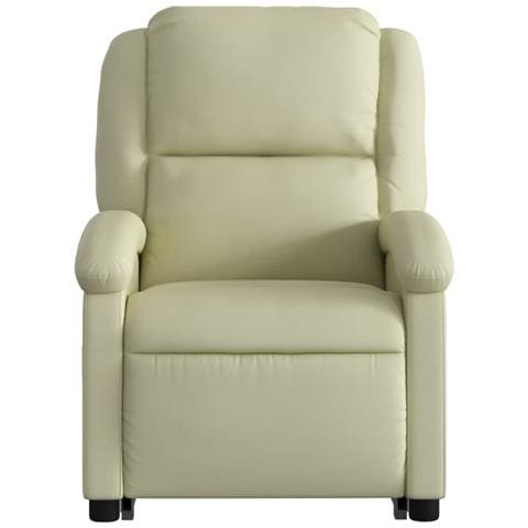 Poltrona Alzapersona Reclinabile Elettrica Crema in Vera Pelle - Foto 9