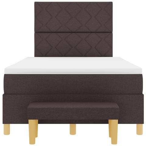 Rete a Molla con Materasso & Panca Marrone Scuro 120x190 cm Tessuto - Foto 9