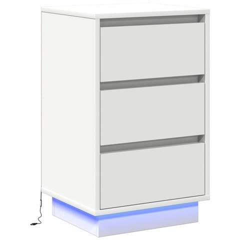 Comodino con LED bianco 39x34.5x65 cm legno ingegnerizzato - Foto 1