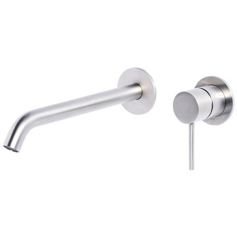 Rubinetto Miscelatore Per Lavabo Incasso A Parete Con Bocca Da 16 Cm In Acciaio Inox 316l Tevere T44131 Oro - Foto 1