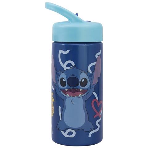 Borracca 410 Ml Stitch Per Bambini Con Manico E Cannuccia Integrata, Blu - Foto 2
